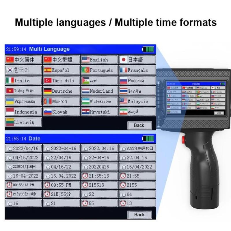 25,4 мм Ручной струйный датировщик 24 языка Цифровой автоматический кодировщик Портативный этикетировщик