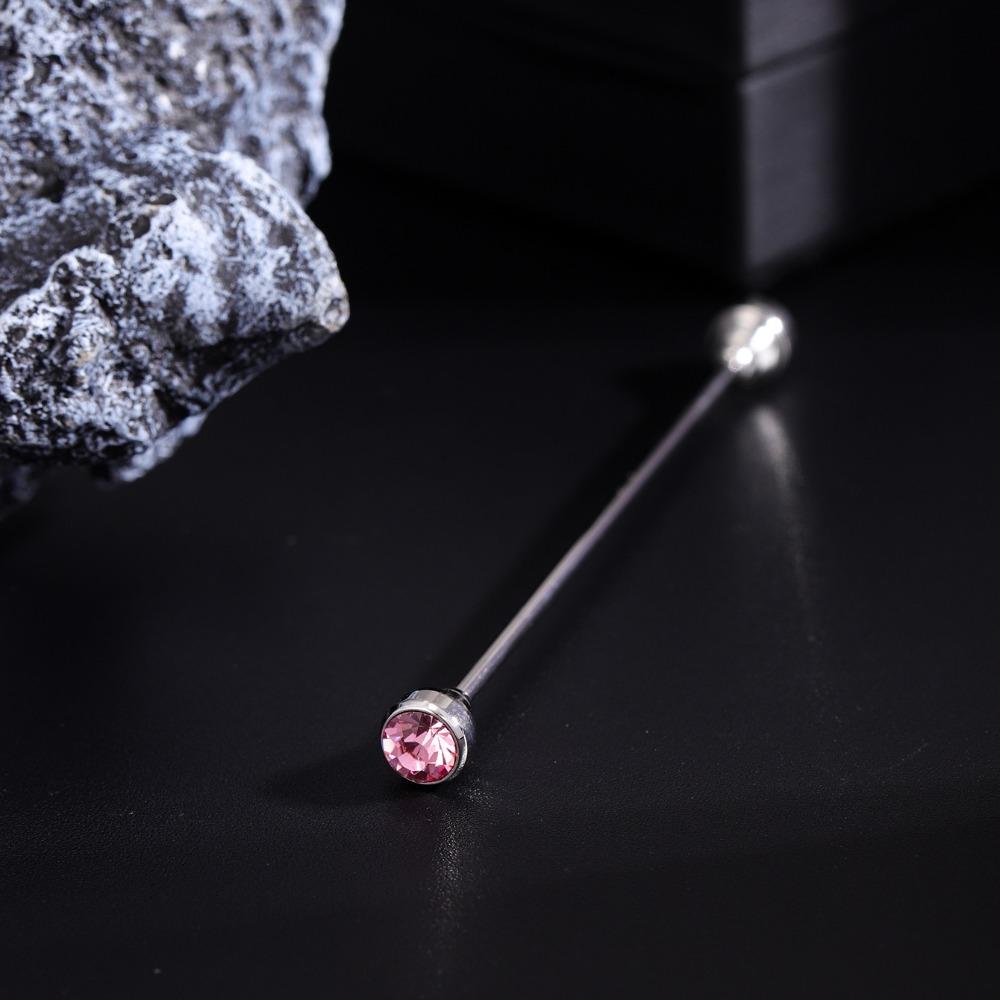 Detachable Crystal Tie Collar Needle Spiral Buckle Neckline Pin Shirt Collar Pin Banquet