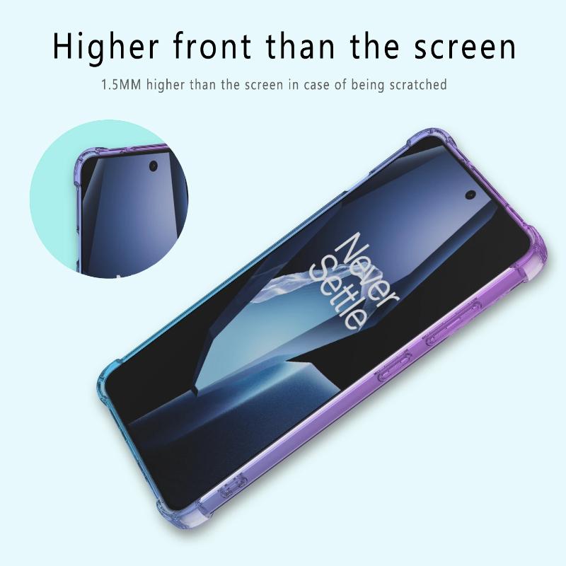 Ударопрочный градиентный силиконовый чехол для Oneplus 13R 1+13 12R Радужный цвет Мягкий TPU Airbags Задняя крышка для Oneplus ACE 5 Pro ACE5pro