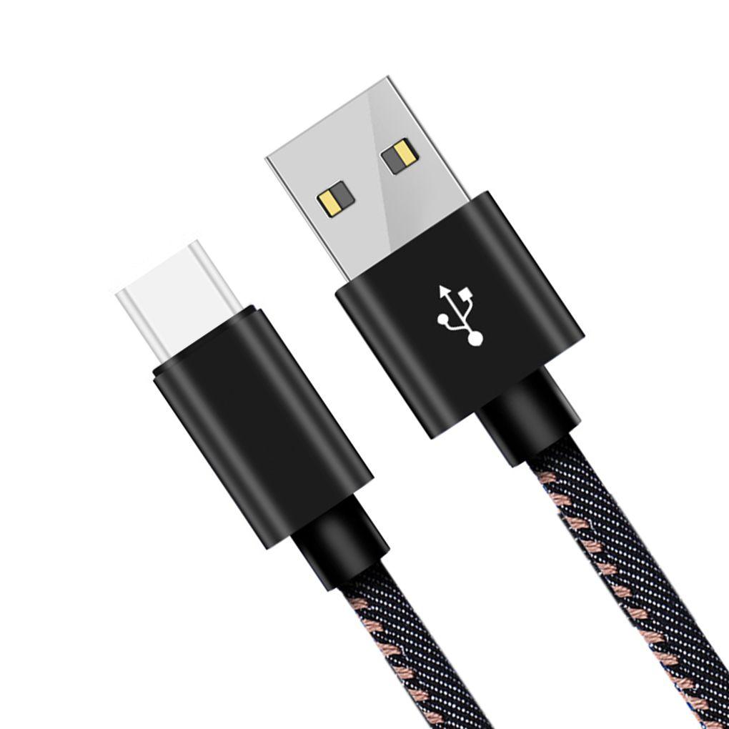 Джинсовый кабель для быстрой зарядки и передачи данных USB шнур питания Подходит для Android Type-C