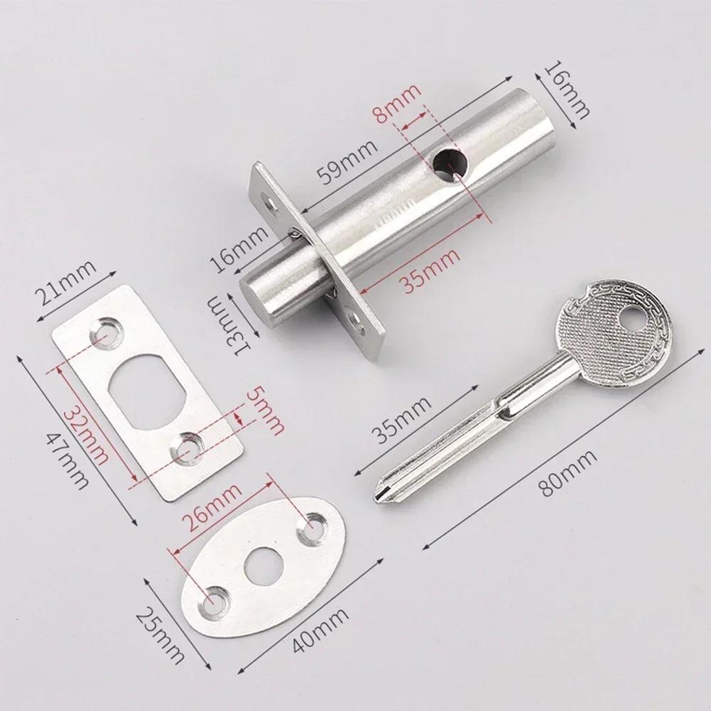 Channel Lock Invisible Door Lock Stainless Steel Tubewell Key Mortise Lock With Key Screw Easy Installation Door Hardware