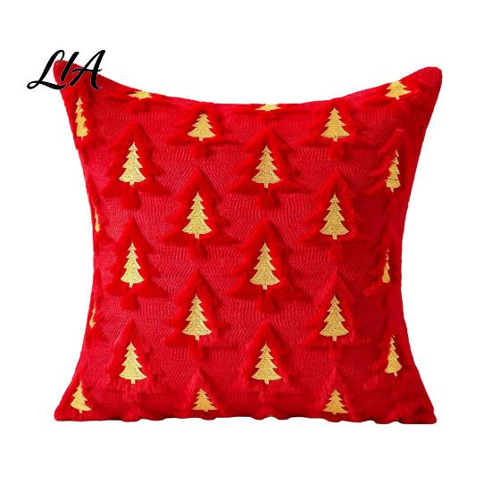 Seasonal Christmas Sofa Accent Pillows Pillow Cover with 3D Candy Cane Embroidery, Red Throw Festive Home Decor Slips Case for Couch Bed, Holiday