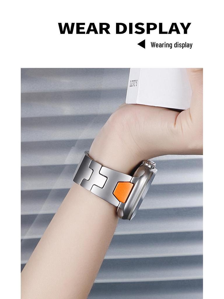 Быстросъемный стальной бизнес-браслет H-звеньев для Apple Watch Ultra 3 / Apple Watch 11