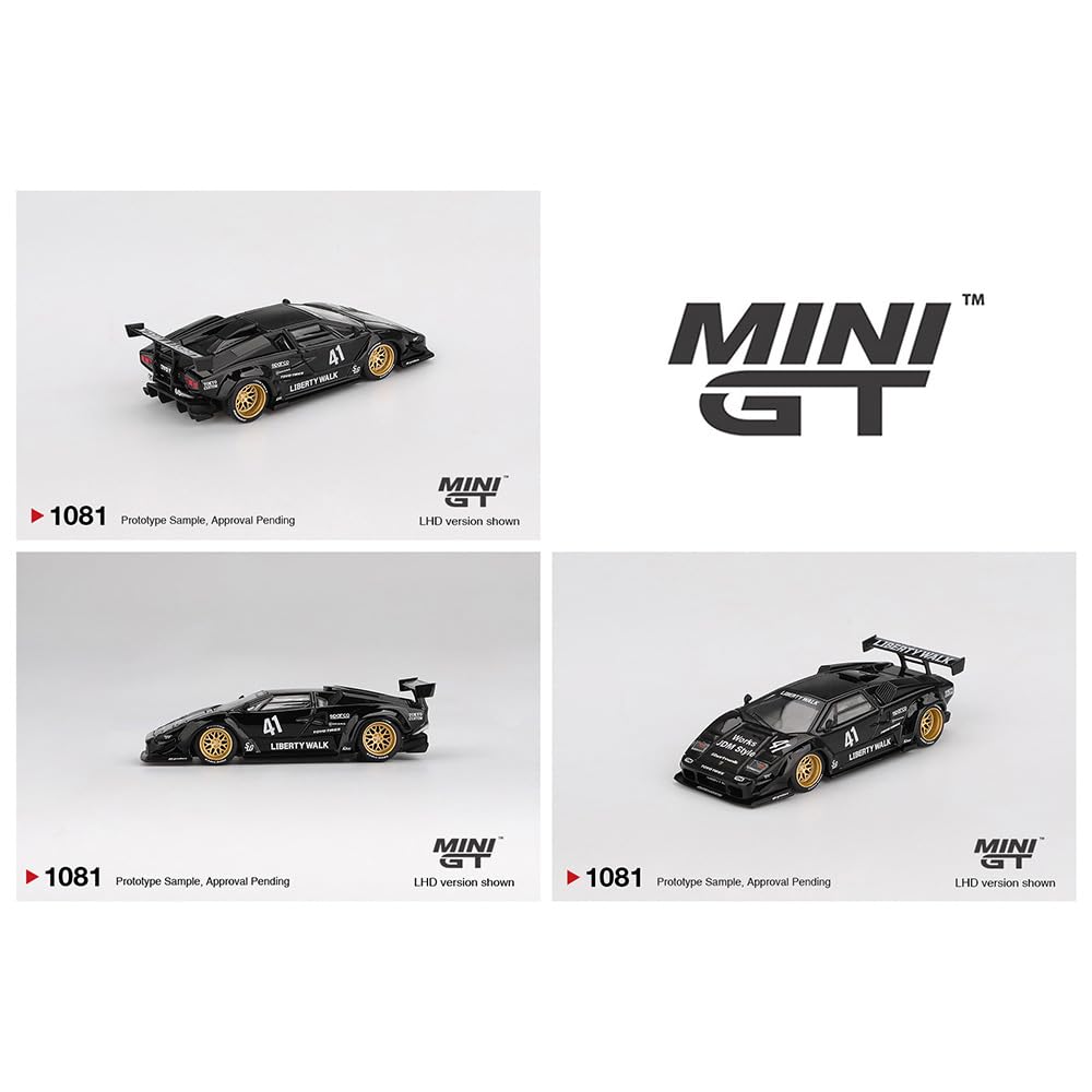 MINI GT Масштаб MiJo TOYS LAMBORGHINI COUNTACH США MiJo Toys Лимитированная серия Lamborghini Countach 164 - LB-WORKS (ЧЕРНЫЙ) LB-РАБОТЫ (черный) MGT01081-BL