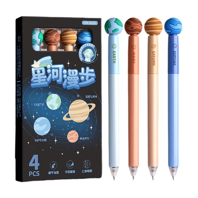 4Pcs Erasable Gel Pen Twist Action Gel Inks Pen 0.5mm Quick Dry Rotatable Gel Inks Pen for Writing Journaling Blue Inks