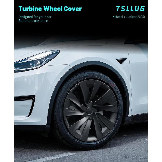 4PCS for New Model Y 2025-2026 Juniper 19in Turbine Style Hubcap Rim Cover Accessories Hub Cap Automobile Wheel Cap for Tesla