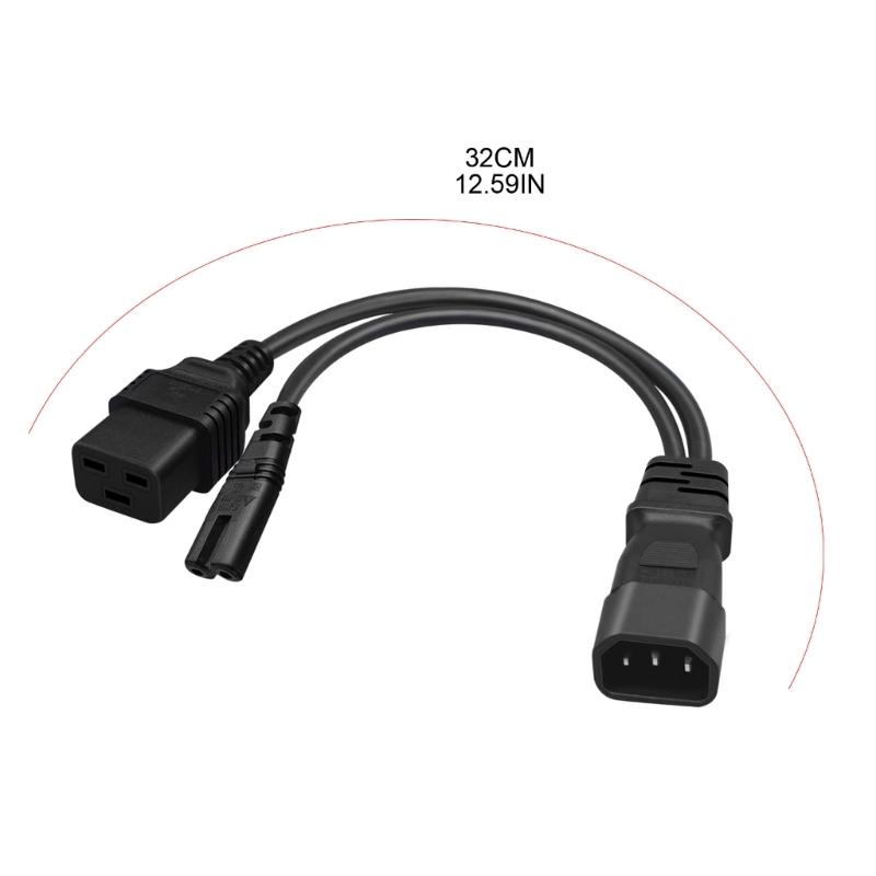 Кабель питания 1 фут IEC 320 C14 на C7 + C19, C14 вилка на C7 + C19 розетка Y-разветвитель Кабель для преобразования переменного тока для принтеров сканеров