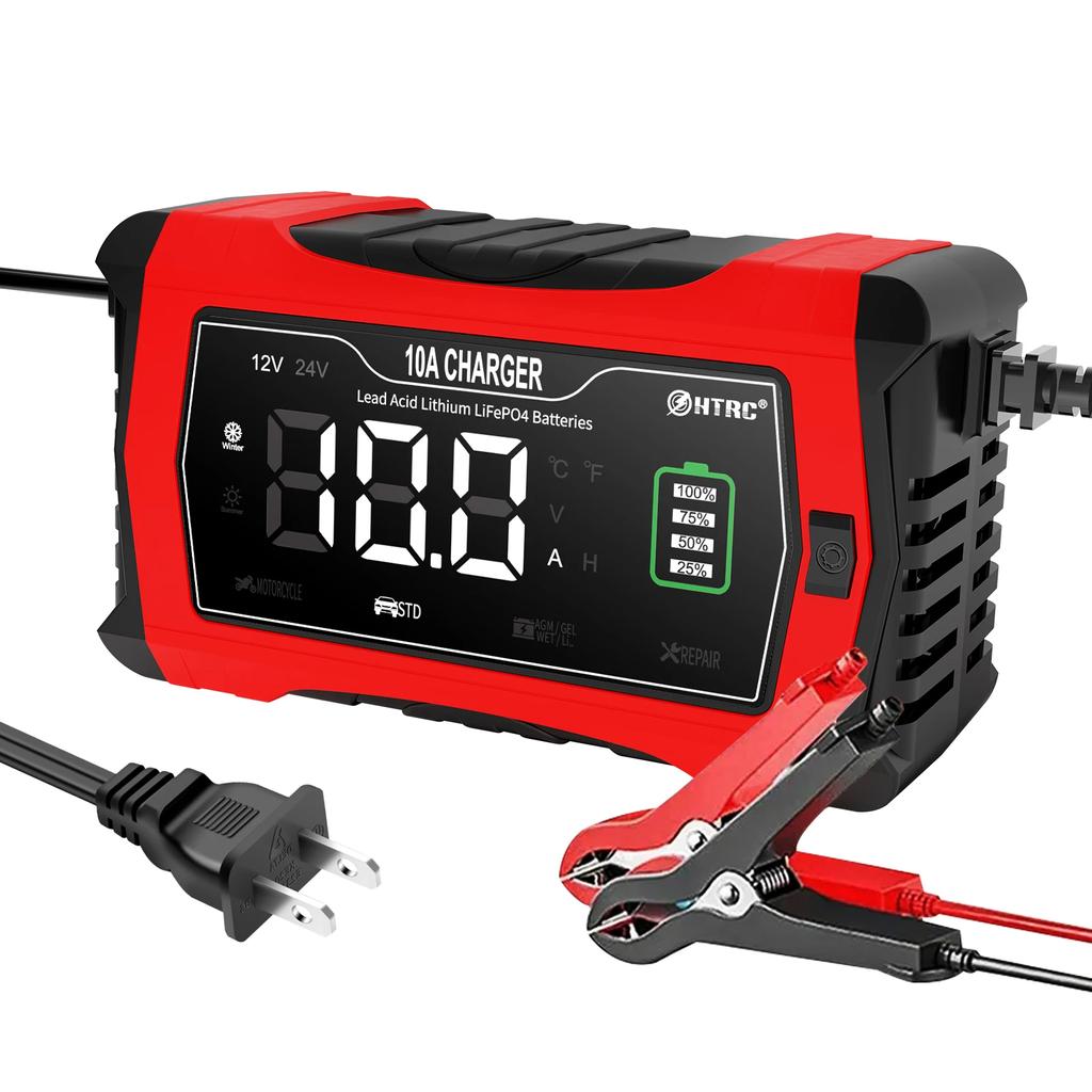 12 В 10 А зарядное устройство для автомобильных и мотоциклетных аккумуляторов AGM GEL WET свинцово-кислотных литиевых LiFePO4 аккумуляторов полностью автоматический ремонт импульсов автомобиля