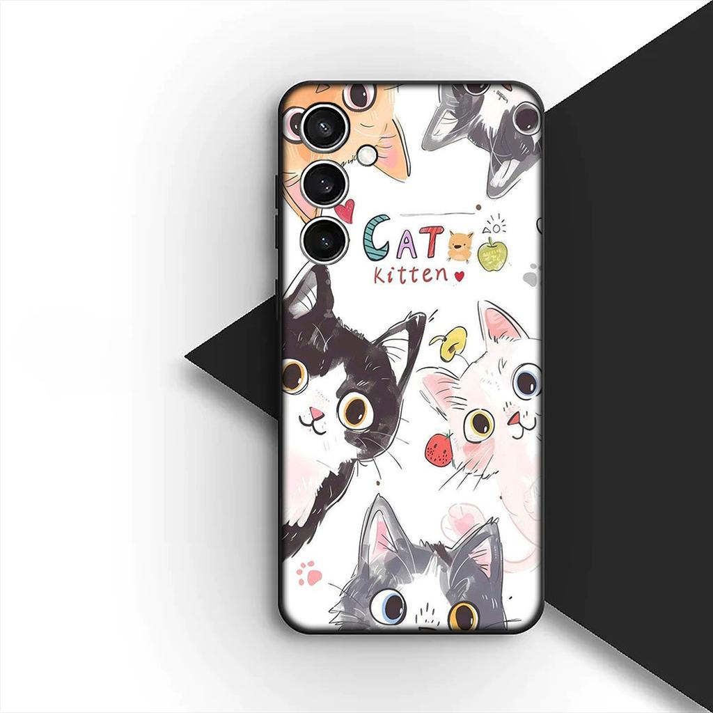 Чехол для Xiaomi Redmi Note 12 11 10 A3 Pro 10A 10C 12C Note12 5G 4G Корпус Чехол для телефона Черный Котёнок Кошачий Глаз Милый Аниме