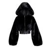 2023 European & American Street Style High Waist Fur Hooded Women's Jacket