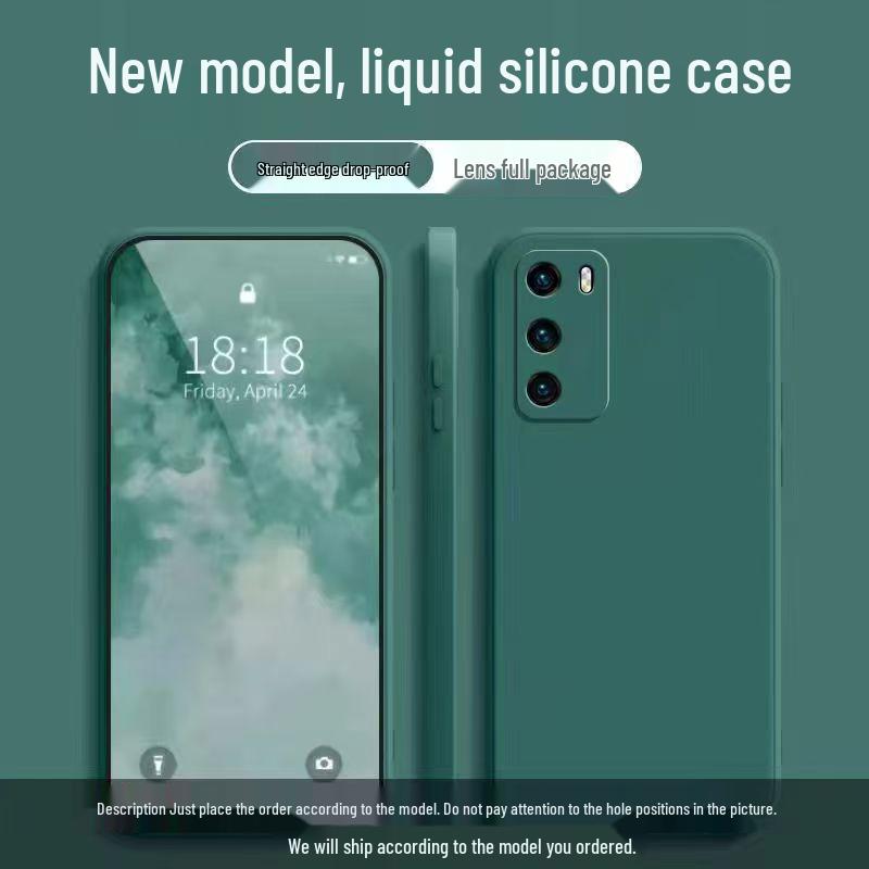 Чехол из жидкого силикона для Huawei P40: Полное покрытие, Защита от падений, Безопасно для кожи, Премиум, Однотонный.
