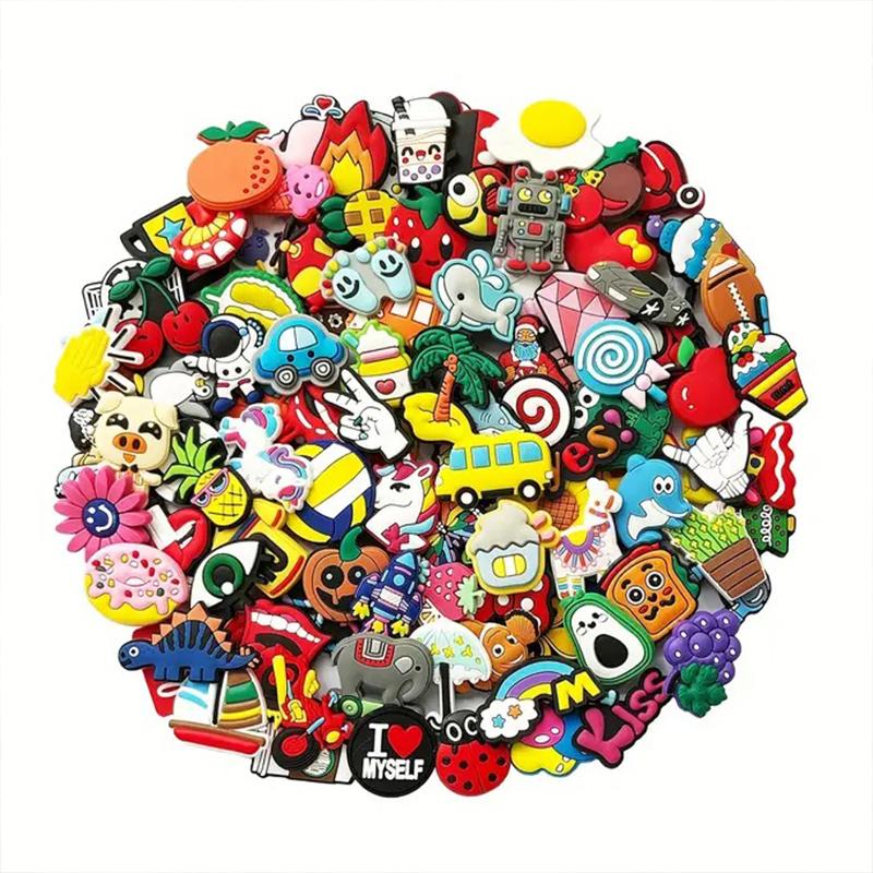 100 упаковок горячих подвесок для обуви из ПВХ для украшения обуви своими руками