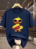 Fashion Hip Hop Yellow Duck Wearing Glasses Fanny Pack Print Unisex Short Sleeve Tshirt Crew Neck Cartoon Casual Daily Comfort Wear