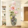 Chinese Style Classical Vase Flower Wall Sticker Rose Lotus Butterfly Decoration Decals Removable Wall Art Home Decor