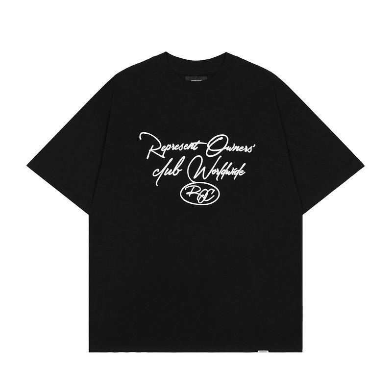 American Vintage REPRES Letter Print Oversized Short Sleeve T-Shirt Couples