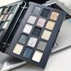 Палетка теней для век 15 цветов Матовый и шиммерный финиш, Смоки панк макияж с блестящими акцентами, Смешанные оттенки для повседневного и особого случая