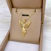 Gorgeous and exquisite shining heart-shaped zircon butterfly angel copper pendant necklace for Women Fashionable Lucky Blessing Jewelry Accessories