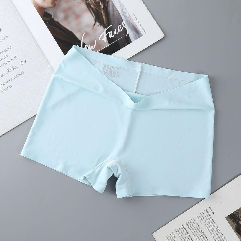Women Boxers Underwear Seamless Panties Solid Color Boyshorts Mid Waist Panties Invisible Safety Panty Female Underpants