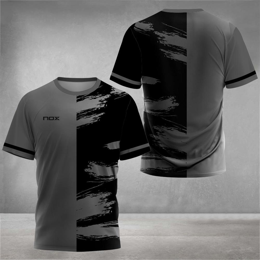 3D-печатная мужская футболка градиентного цвета, свободная дышащая футболка для бадминтона, повседневная уличная одежда с круглым вырезом и коротким рукавом