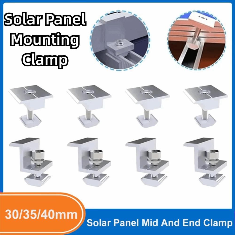 4Pcs Aluminum Zinc Zinc Alloy Solar Panel Mounting Clamp Solar System Install Accessories Solar Panel Fixing