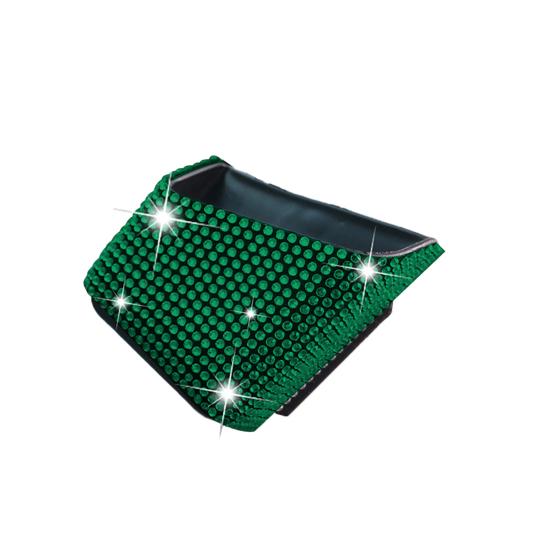 Car Storage Box Rhinestone Patterned Self Adhesive Plastic Faux Crystal Shiny Mobile Phone Sunglass Coin Key Card Case for Car