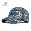 Women's Ethnic Floral Denim Baseball Cap - Sun Protection Duckbill Design for Spring/Summer