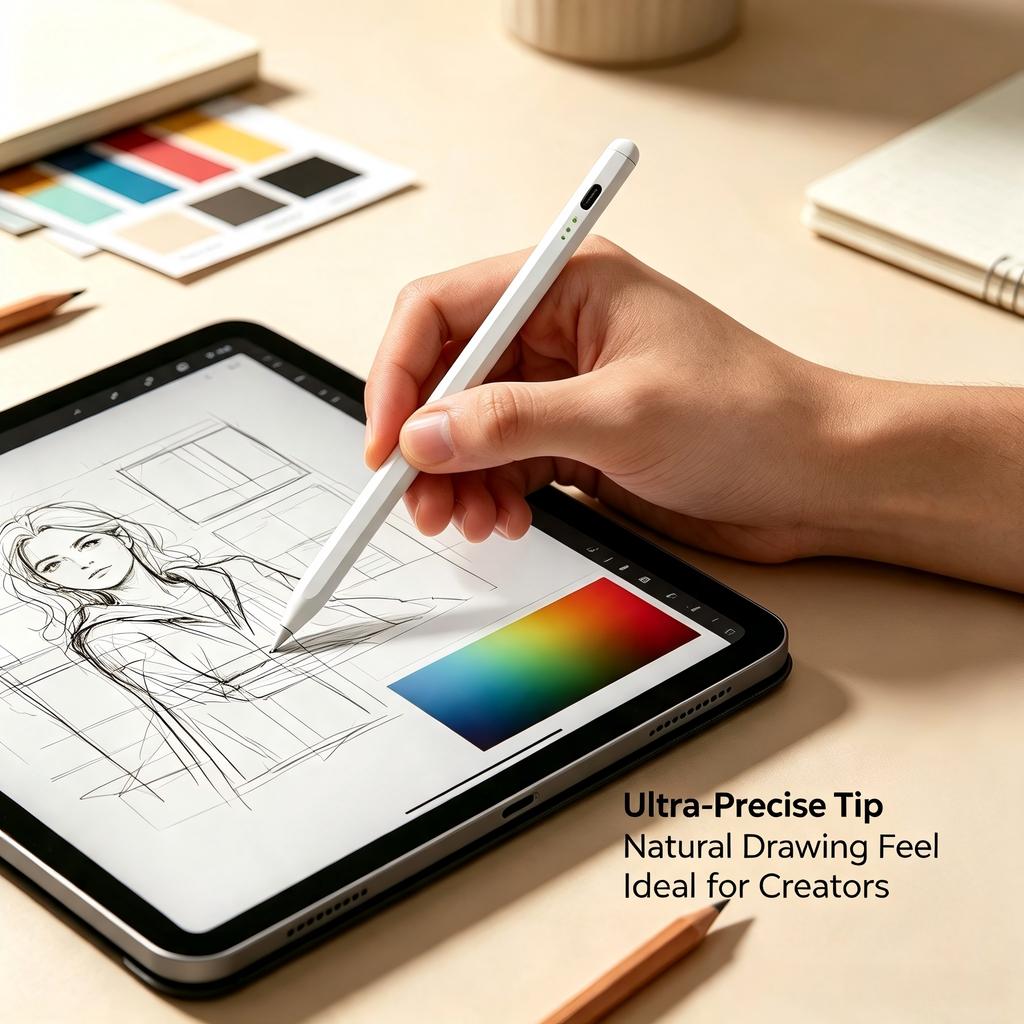 Active Stylus Pen Magnetic Charging Touch Pencil for Apple iPad Drawing Writing, Compatible with 2018-2026 iPad Models
