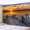 Home Decor Tapestry Landscape Wave Tapestry Ceiling Home Decor Tropical Tree Beach Wall Hanging Sunset Sea Tapestry 230x150cm