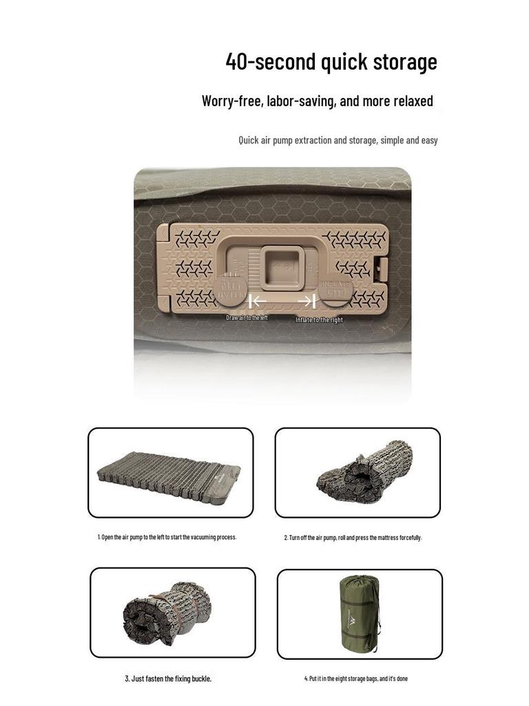 Надувная кровать для горного туризма и кемпинга на открытом воздухе со встроенным насосом – Легкий и удобный матрас