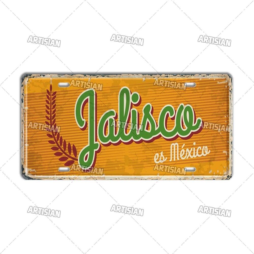 MEXICO License Plate Landmark Metal Tin Plaque City Metal Sign Wall Decor Garage Bar Pub Club Hotel Cafe Kitchen Home