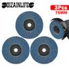 3pcs 75mm/3 Inch Flat Flap Discs Grinding Wheels Mini Angle Grinder Sanding Discs for Metal Wood Polishing Cutting Accessories
