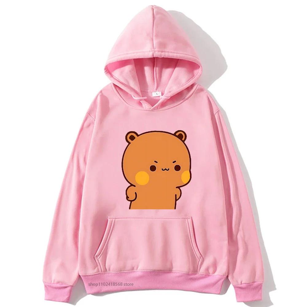 Милый Бубу кричит на Дуду Толстовки для мужской толстовки Женская парная одежда Панда Медведь Повседневные Кавайные топы Флис