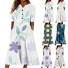Женский летний повседневный цветочный (Градиент) Платье с коротким рукавом с принтом