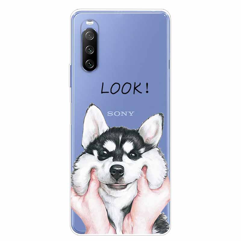 Чехол для Sony Xperia 10 III ТПУ Силикон Мягкий Мультяшный Прозрачный Чехол для Sony Xperia 1 5 III Ace II Чехол для Телефона Прозрачный Coque