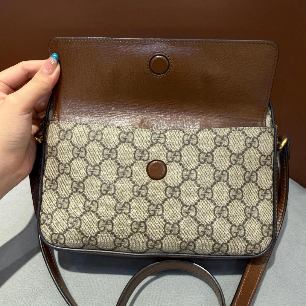 [Pre-Owned] Gucci Horsebit 1955 Small Shoulder Bag 'Beige/Ebony' - Excellent #B2X0G4