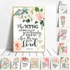 Floral Posters Watercolor Wall Art Print Bible Verse Canvas Christian Art God Quote Canvas Painting Picture Baby Room Home Decor