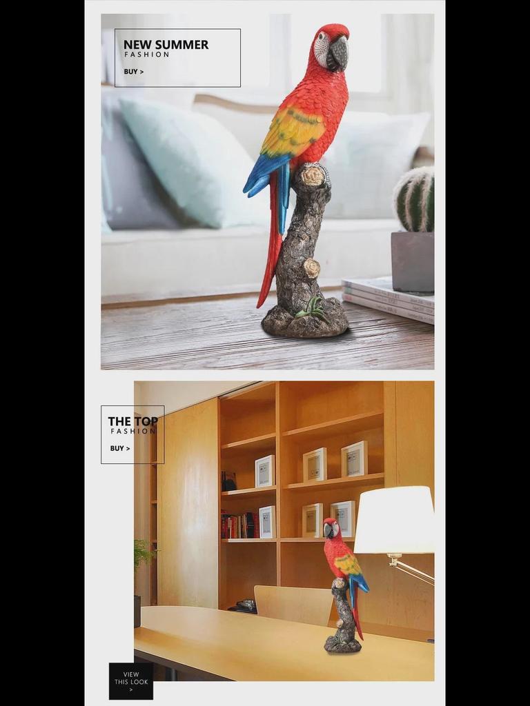 Nordic Parrot Ornaments: Decorative Bird Models for Living Room, Wine Cabinet, or Garden