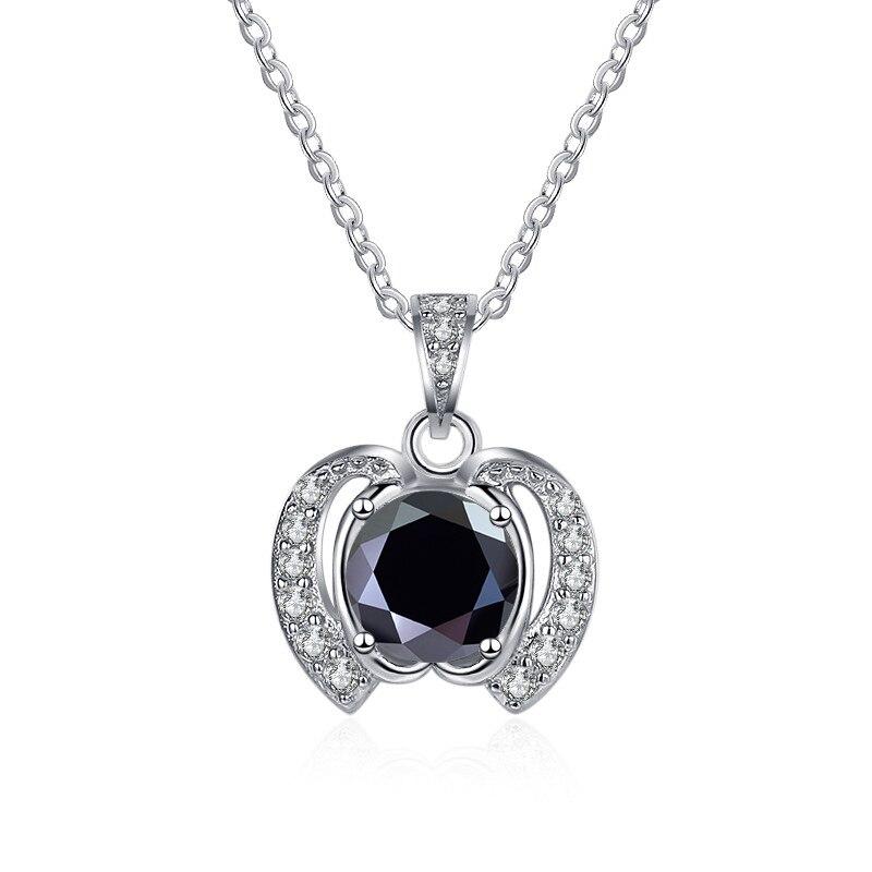 Bague Ringen Трендовое женское круглое ожерелье из муассанита весом 1 карат, подвеска в форме яблока, цепочка на ключицы, серебро 925, ювелирные изделия на Рождество