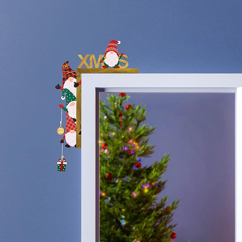 1 шт. Украшение дверной рамы, рождественское украшение, знак, декор, Санта, угол стола, стиль гнома
