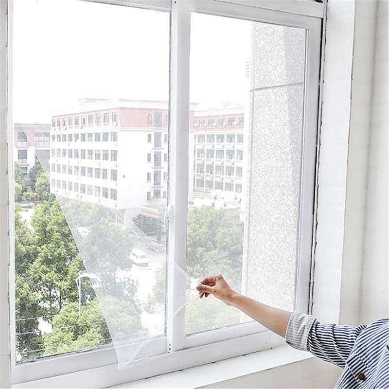 Self-adhesive DIY Mesh Mosquito-proof Screen Mesh Invisible Simple Screen Window with Hook and Loop Household Accessories