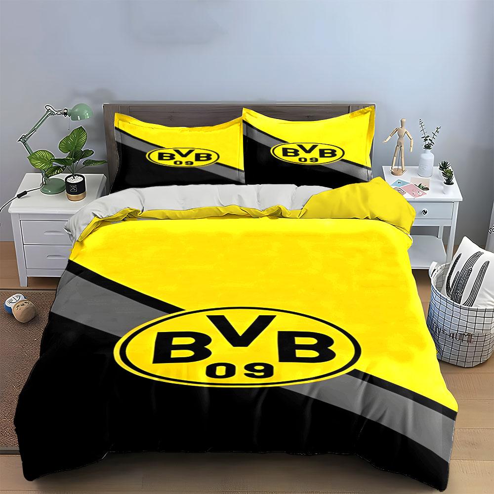 Yellow BVB 09 logo. Bedding sets Duvet cover sets Duvet covers Pillowcases(1* Duvet Cover 2* Pillowcases without duvet insert)
