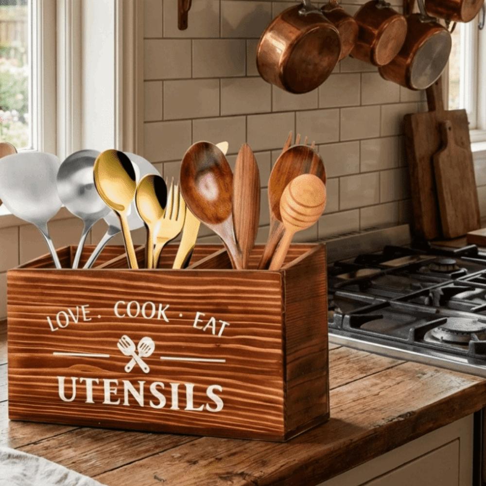 Large Capacity Utensil Storage Box Space Saving Tableware Storage Rack Restaurant