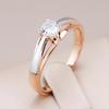 Personality Gold Silver Color Match Zircon Wedding Rings for Women Classic Design Trendy Jewelry
