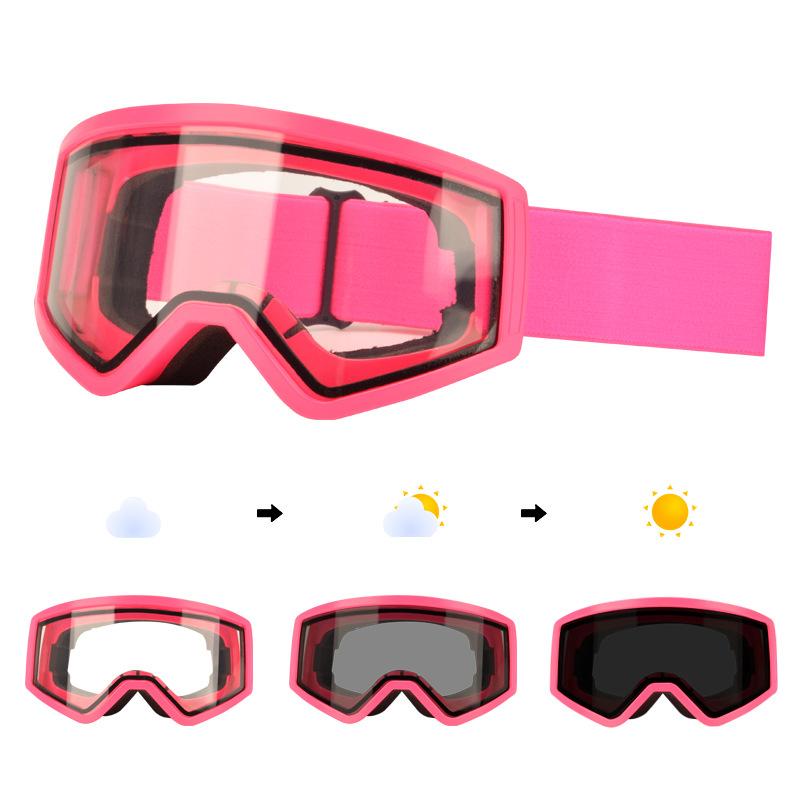 New Children's Ski Glasses Double Layer Anti-fog Color-changing Goggles Outdoor Kids Ski Goggles