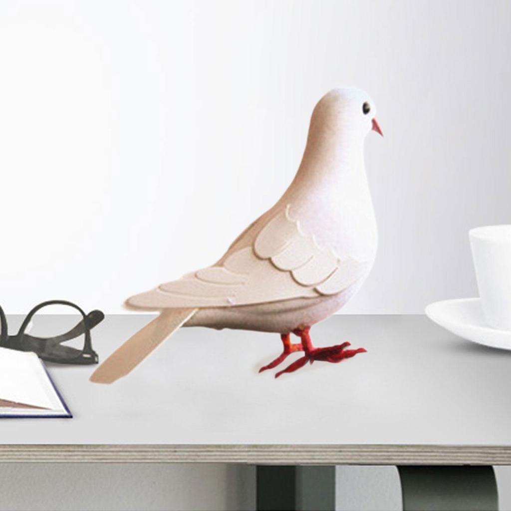Realistic Pigeon Statue Artificial Bird Figurine Miniature Imitation Dove for Indoor Wedding Shelf Decor