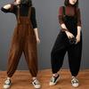 Corduroy Large-pocket Age-reducing Overalls Women's Autumn and Winter Fashion Loose Large Size Harem One-piece Pants