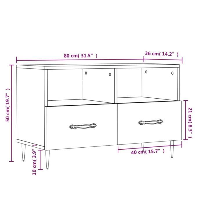 VidaXL TV Stand Concrete Grey 80x36x50 Cm Engineered Wood 828952