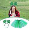 Ирландские вечерние платья для детей, зеленые пачки St.. Повязки для волос с клевером ко Дню Святого Патрика