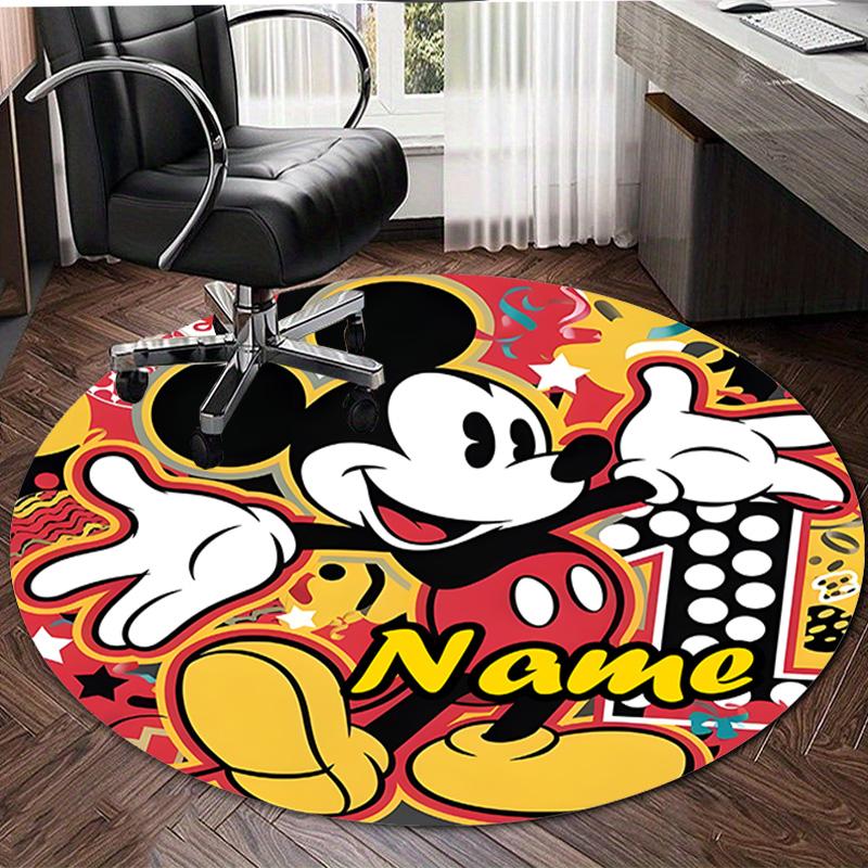Personalized M-Mickey Round Chair Office Rug - Perfect for Mat, Office Chair & More - Ideal Gift for Birthdays and Holidays