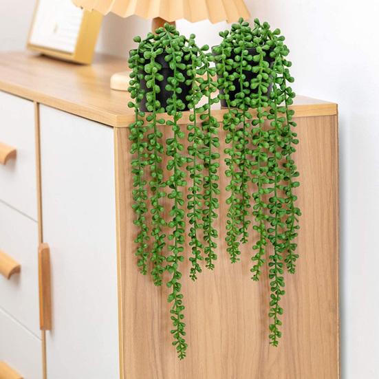 Faux Eucalyptus Vine Potted Hanging Fake Plant Artificial Greenery Vine for Indoor Outdoor Bathroom Living Room Office Wall Decor